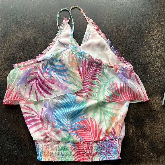 NWOT Ramy Brook Jules Multicolor Tropical Print Women's Halter Top - size Medium - Picture 5 of 13